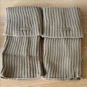Taupe Ribbed Knit Leg Warmers